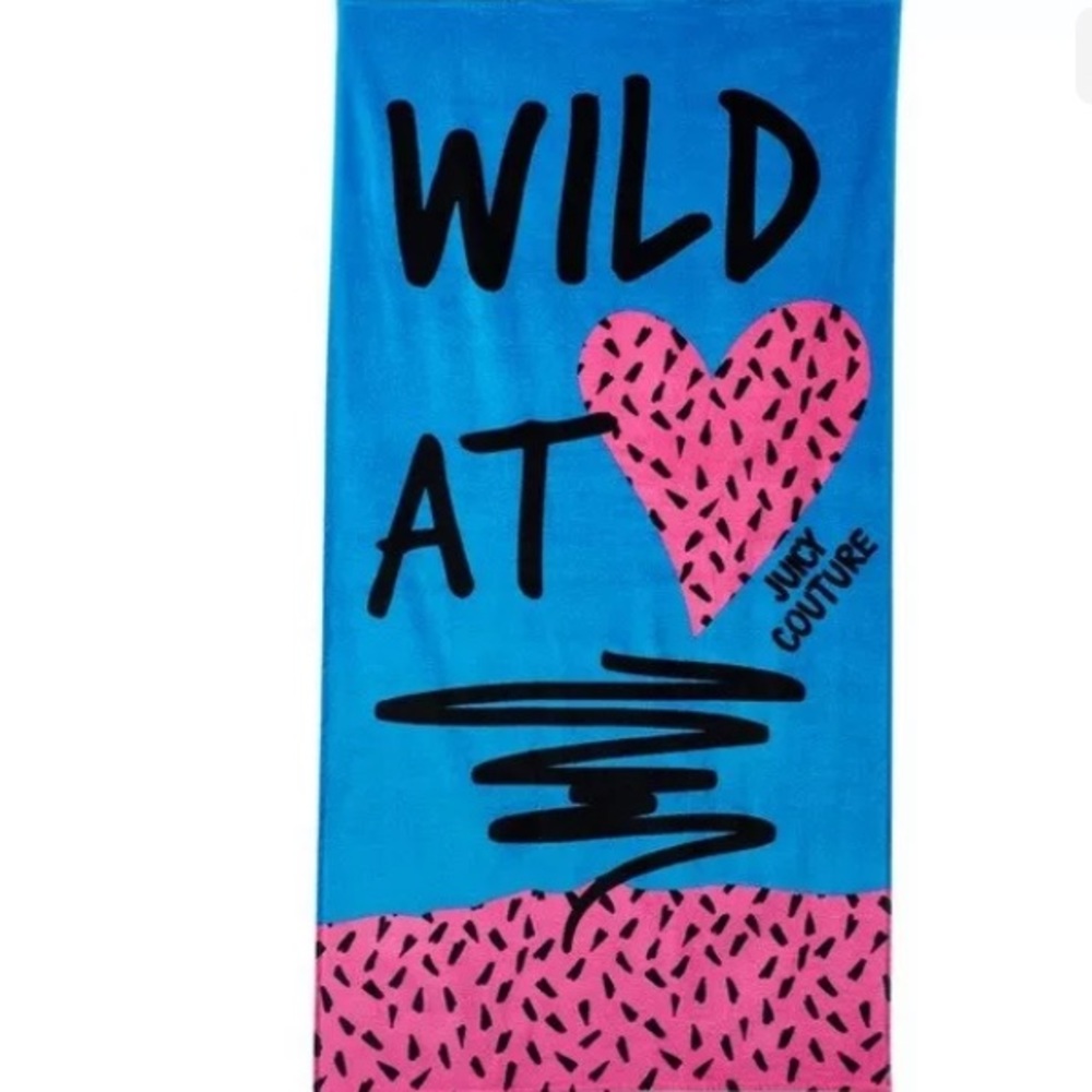NWT Juicy Couture Wild At Heart Turkish Cotton Beach Towel
